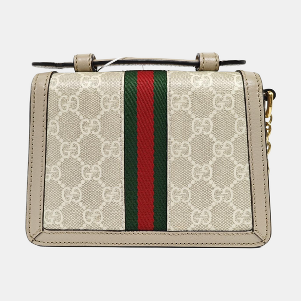 Ophidia Mini Monogram Coated Canvas White