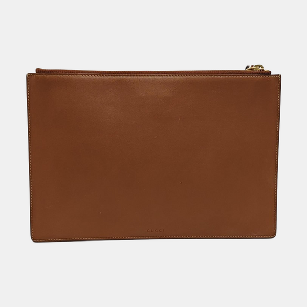 Monogram Coated Canvas Clutch Beige