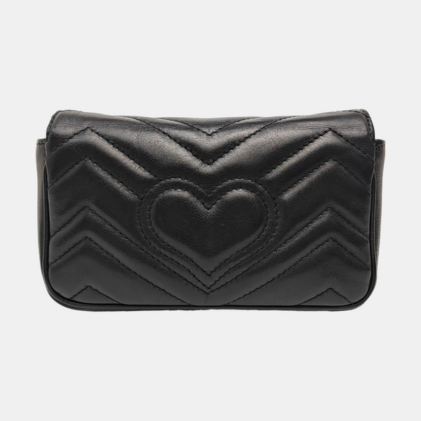 GG Marmont Mini Quilted Calfskin Black