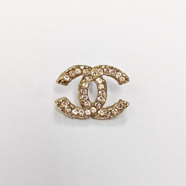 CC Logo Metal Gold Stud Earrings