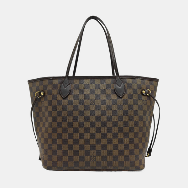 Authenticated pre-owned NEVERFULL MM Damier Ebene Coated Canvas Brown - Tote Bag at Looply