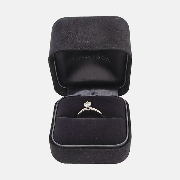 Tiffany Setting Platinum 950 Silver Ring EU 48