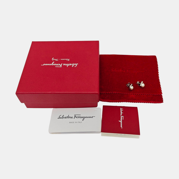 Metal White Stud Earrings