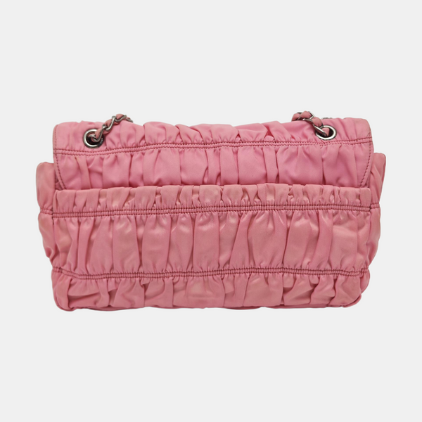 Quilted Nylon Shoulder Bag Red