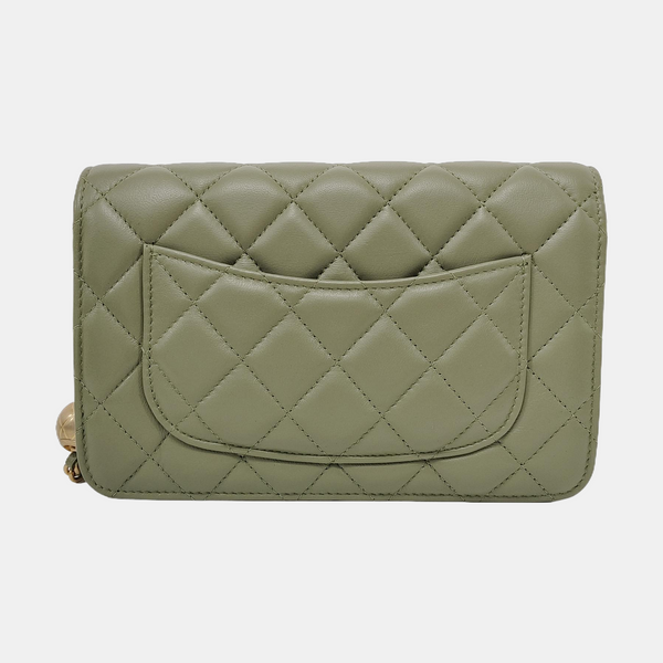 WOC Quilted Lambskin Green
