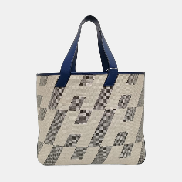 Cabas H En Biais Canvas White