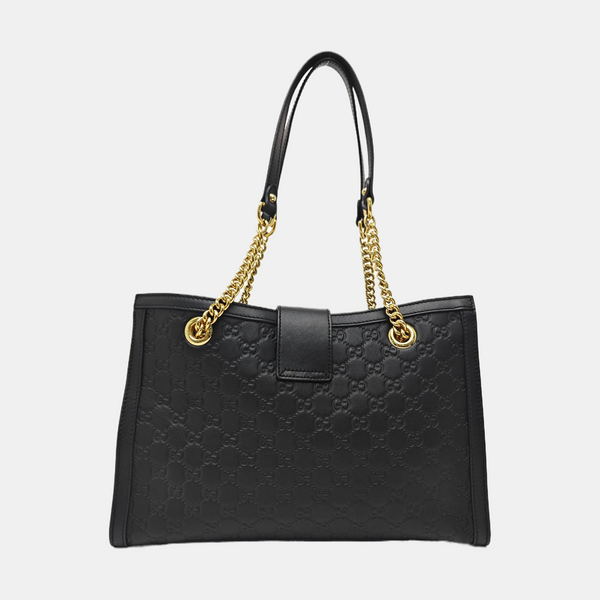 Padlock Medium Monogram Calfskin Black