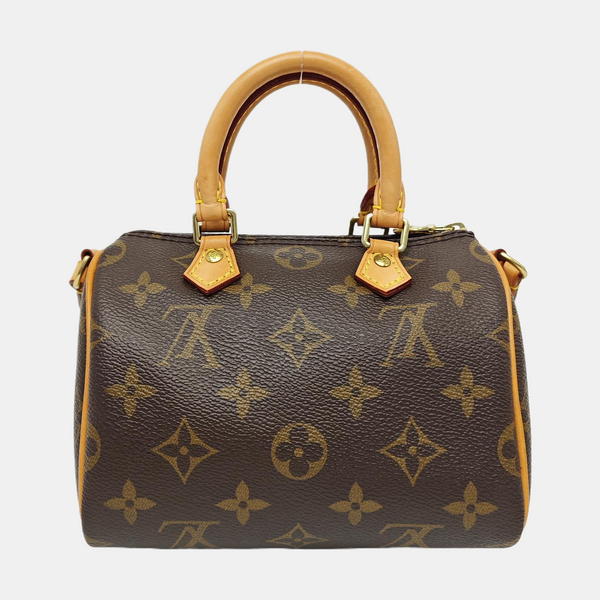 SPEEDY Nano Monogram Coated Canvas Brown