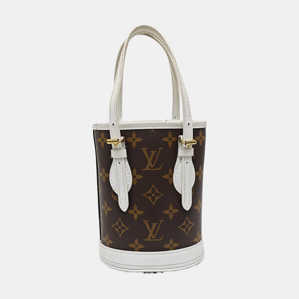 BUCKET Nano Monogram Coated Canvas Brown