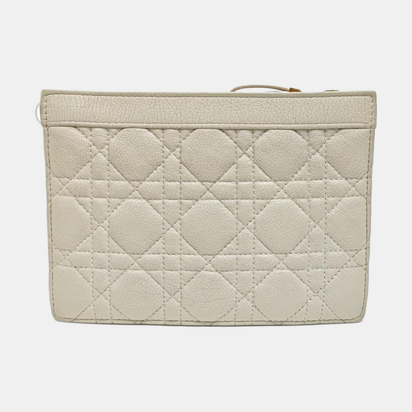 Dior Caro Small Cannage Calfskin White
