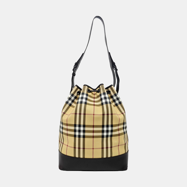 Coated Canvas Bucket Bag Beige