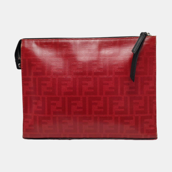 Authenticated pre-owned Runaway Coated Canvas Red - Clutch at Looply