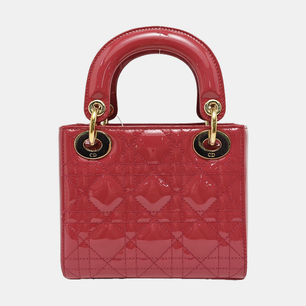 Lady Dior Mini Cannage Patent Leather Pink