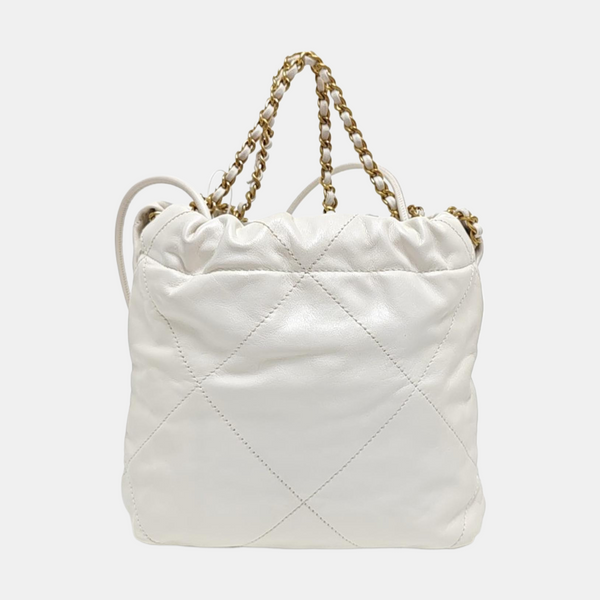 CHANEL 22 Mini Quilted Calfskin White