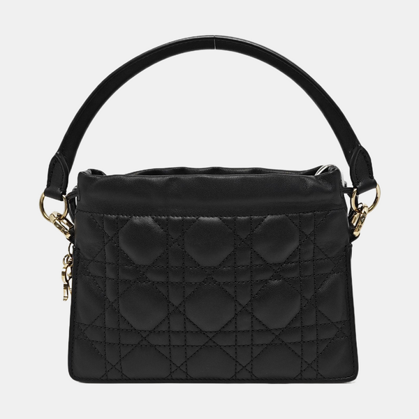 Cannage Lambskin Shoulder Bag Black