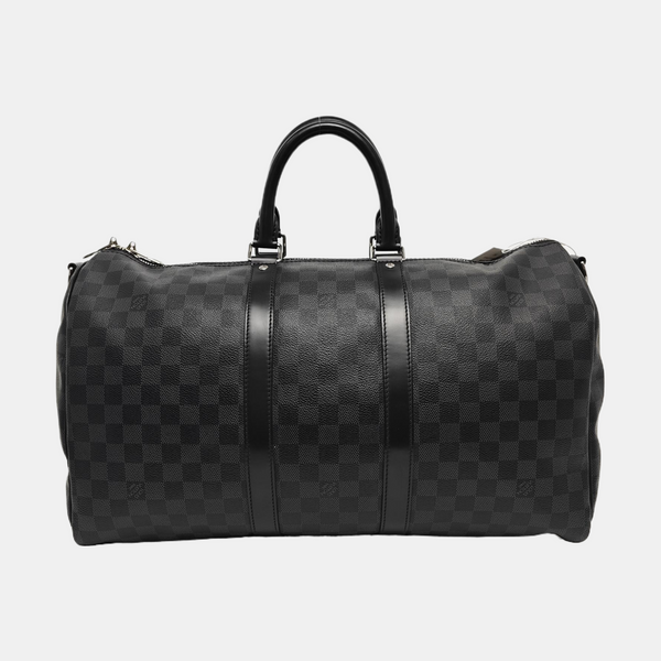 KEEPALL 45 Damier Graphite Coated Canvas Gray