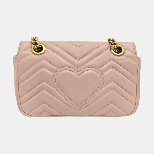GG Marmont Small Quilted Calfskin Pink