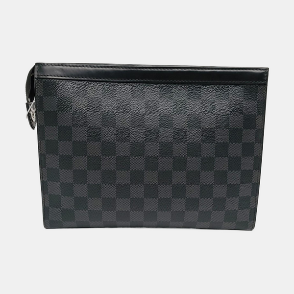 Pochette Voyag MM Damier Graphite Coated Canvas Gray