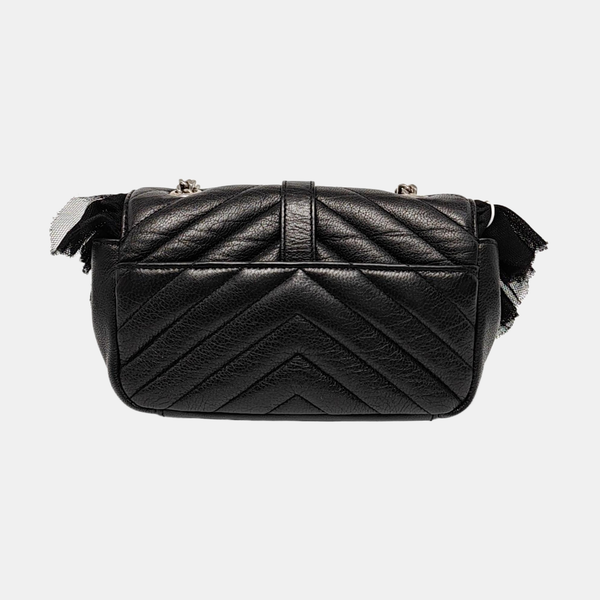 Quilted Calfskin Shoulder Bag Black
