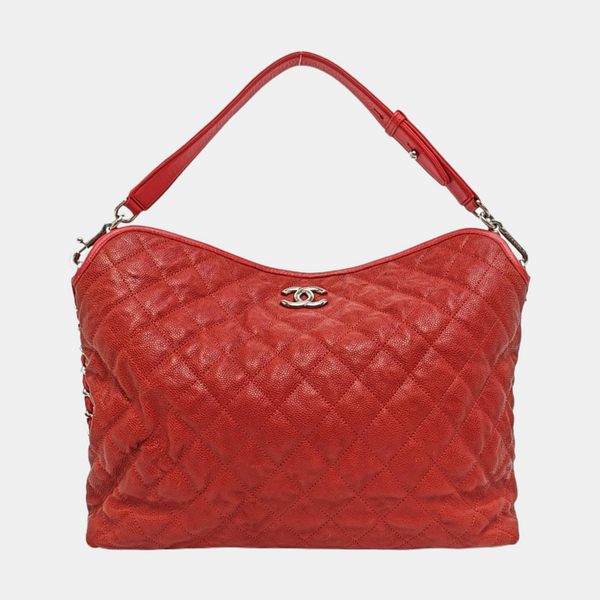 Quilted Grained Calfskin Red