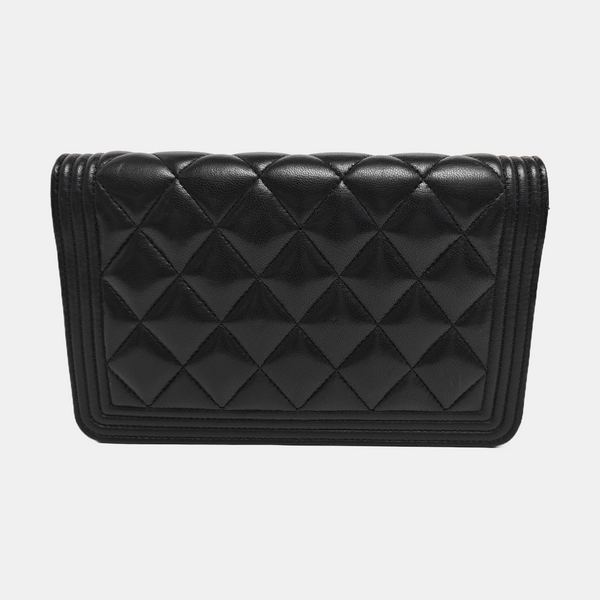 BOY CHANEL Mini Quilted Calfskin Black