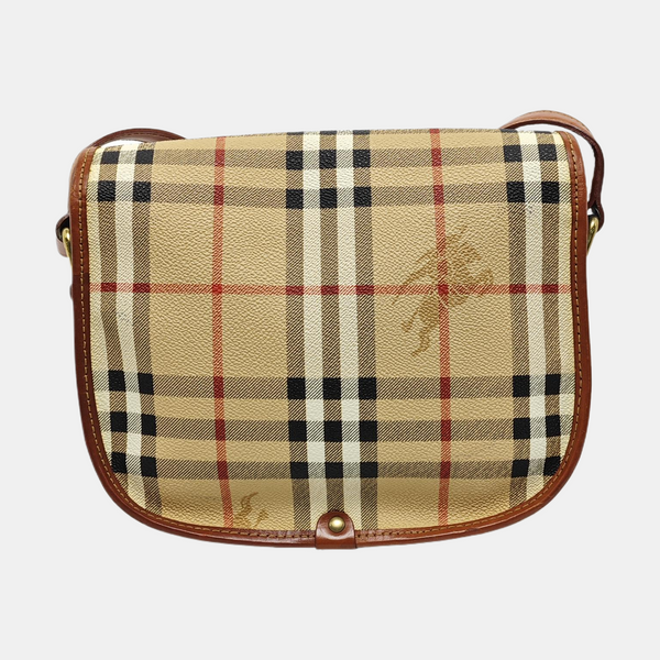 Coated Canvas Shoulder Bag Beige