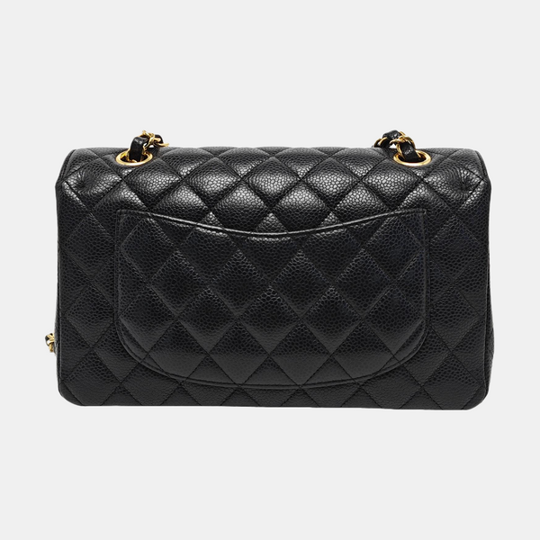 CLASSIC FLAP Small Quilted Grained Calfskin Black