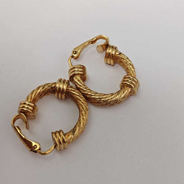 Metal Gold Clip On Earrings