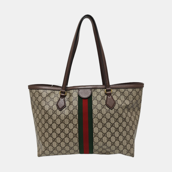 Monogram Coated Canvas Tote Bag Brown