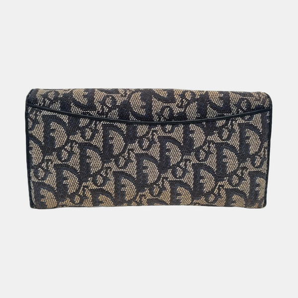 Oblique Coated Canvas Wallet Blue