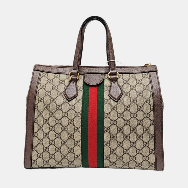 Ophidia Medium Monogram Coated Canvas Beige