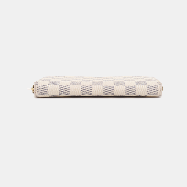 ZIPPY Damier Azur Coated Canvas White Wallet