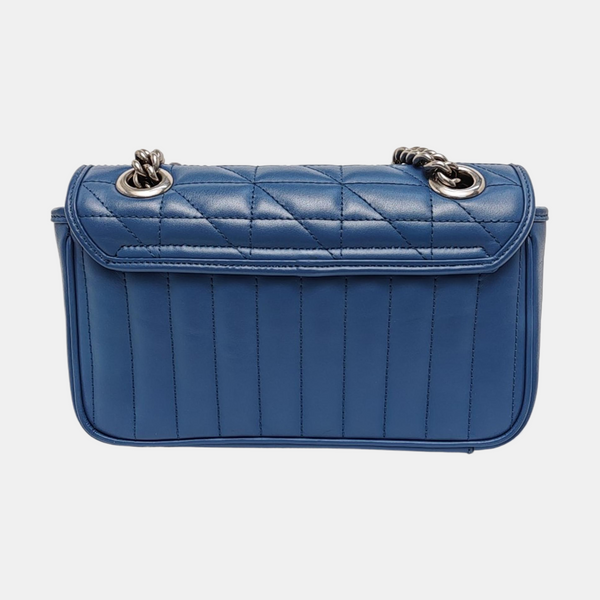 GG Marmont Small Quilted Calfskin Blue