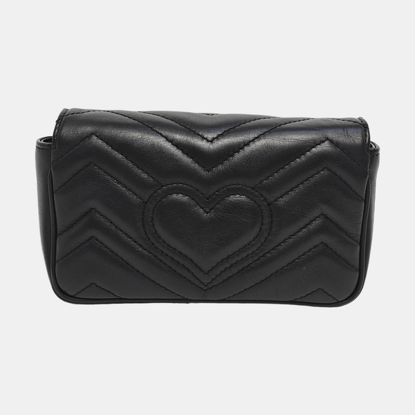 GG Marmont Mini Quilted Calfskin Black