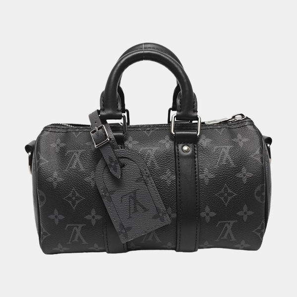 KEEPALL 25 Monogram Coated Canvas Black