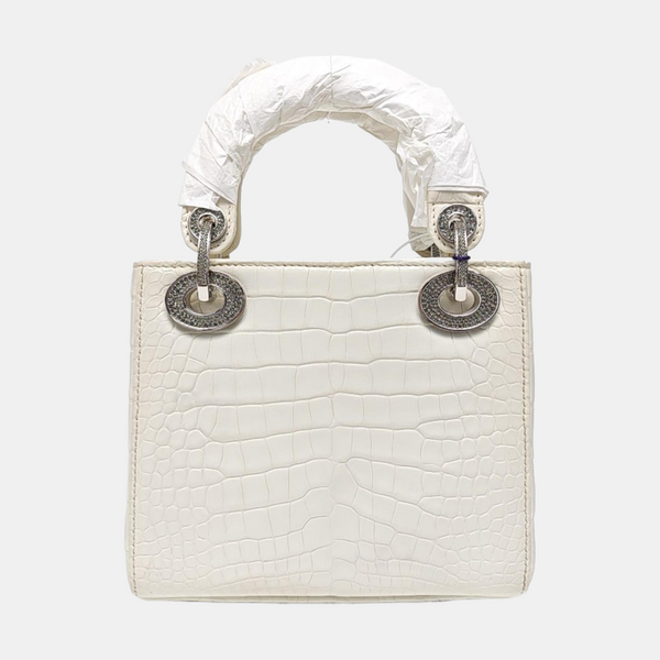 Lady Dior Mini Crocodile White