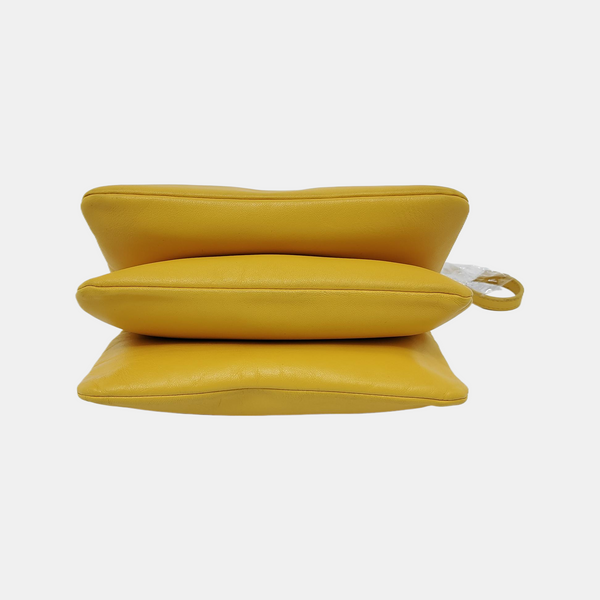 Authenticated pre-owned TRIO Small Calfskin Yellow - Crossbody Bag at Looply