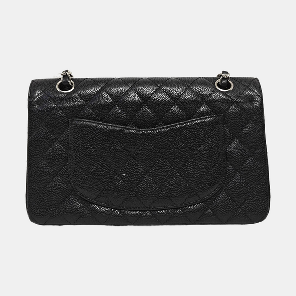 CLASSIC FLAP Medium Quilted Grained Calfskin Black