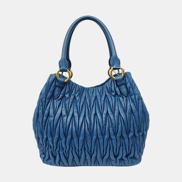 Quilted Lambskin Tote Bag Blue