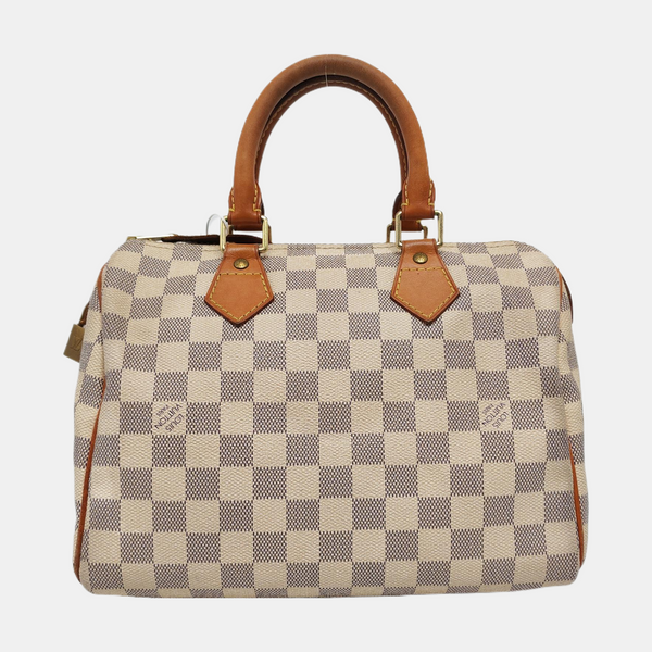 SPEEDY 25 Damier Azur Coated Canvas White