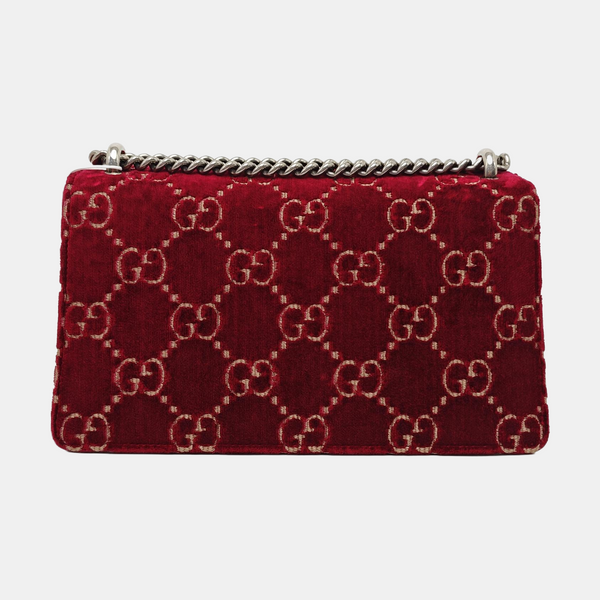 Dionysus Small Monogram Velvet Red