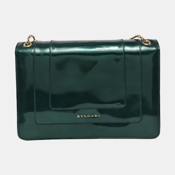 SERPENTI FOREVER Medium Quilted Patent Leather Green