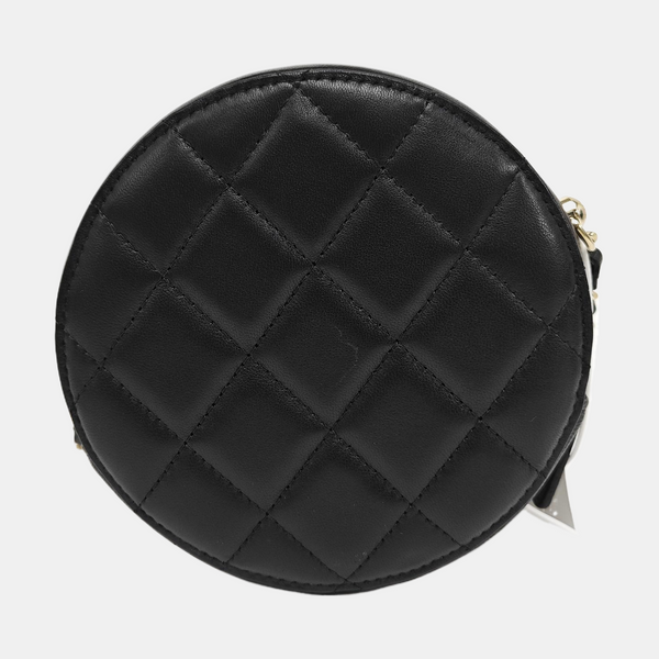ROUND Quilted Lambskin Black