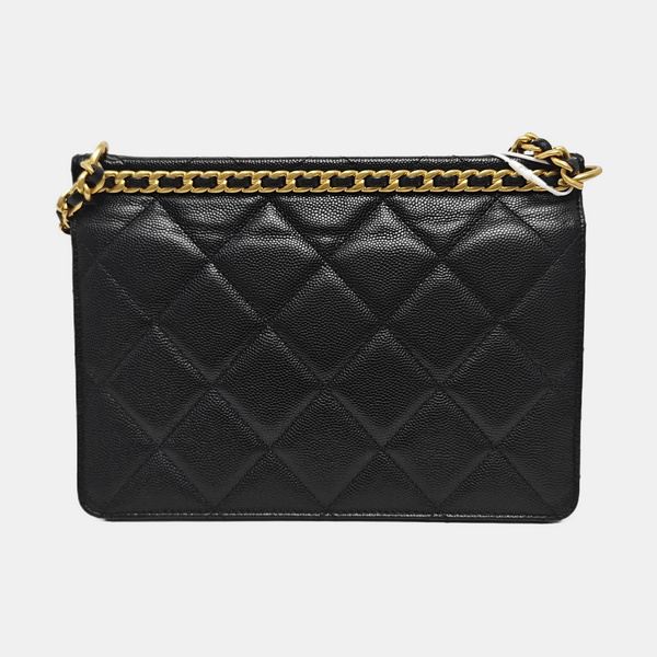 Quilted Grained Calfskin Black