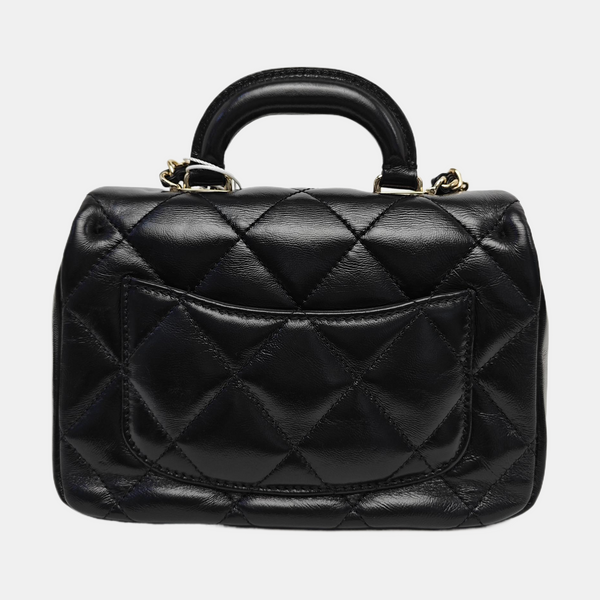 Quilted Lambskin Shoulder Bag Black