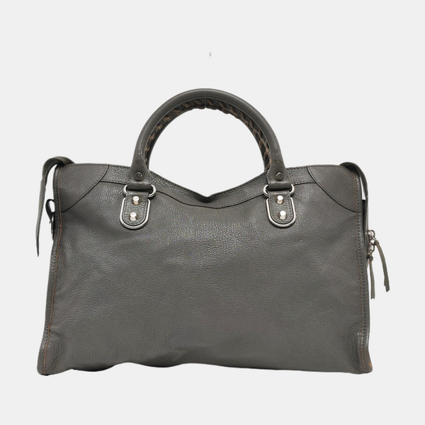 Classic Metallic Edge City Medium Lambskin Gray
