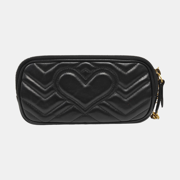 GG Marmont Mini Quilted Calfskin Black