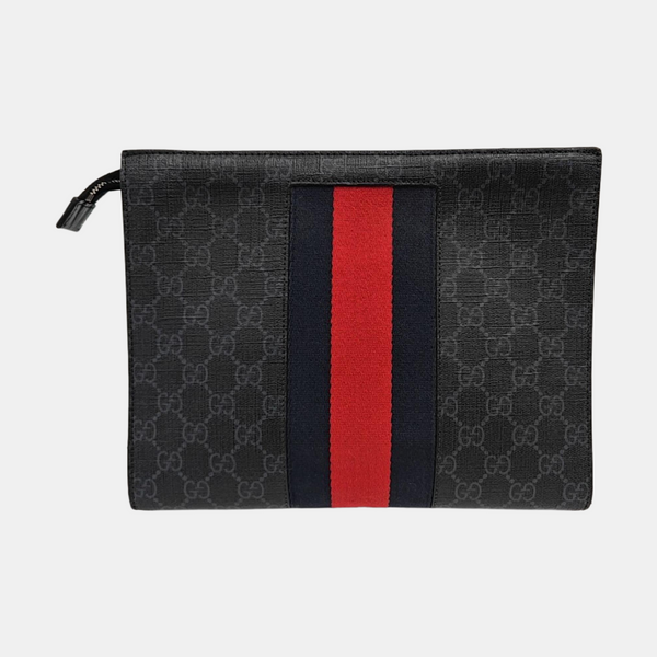 GG Supreme Monogram Coated Canvas Gray