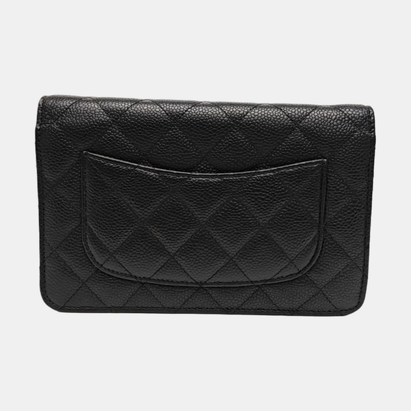 WOC Quilted Grained Calfskin Black