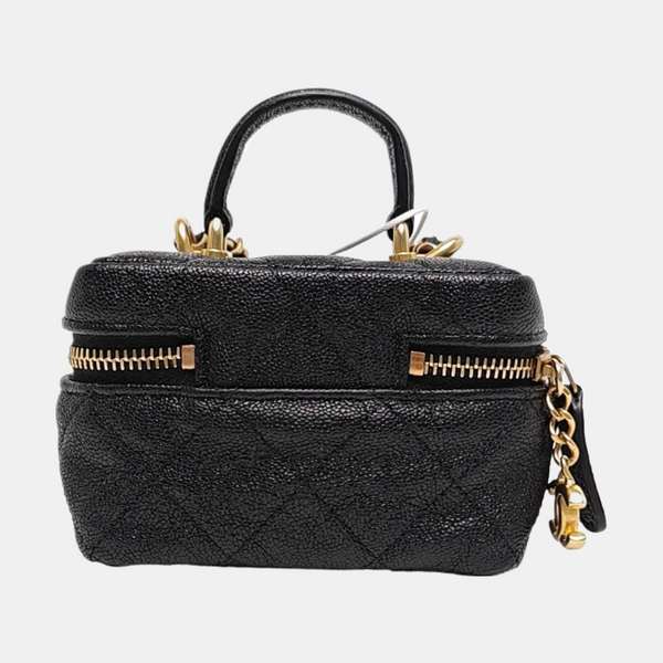 Quilted Grained Calfskin Small Black